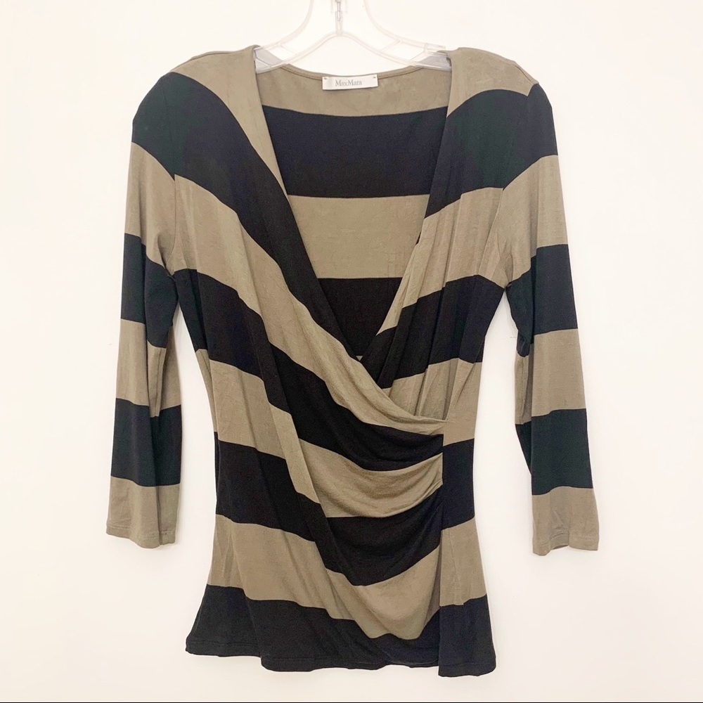 MAXMARA DRAPPY WRAP COLOR-BLOCK TOP